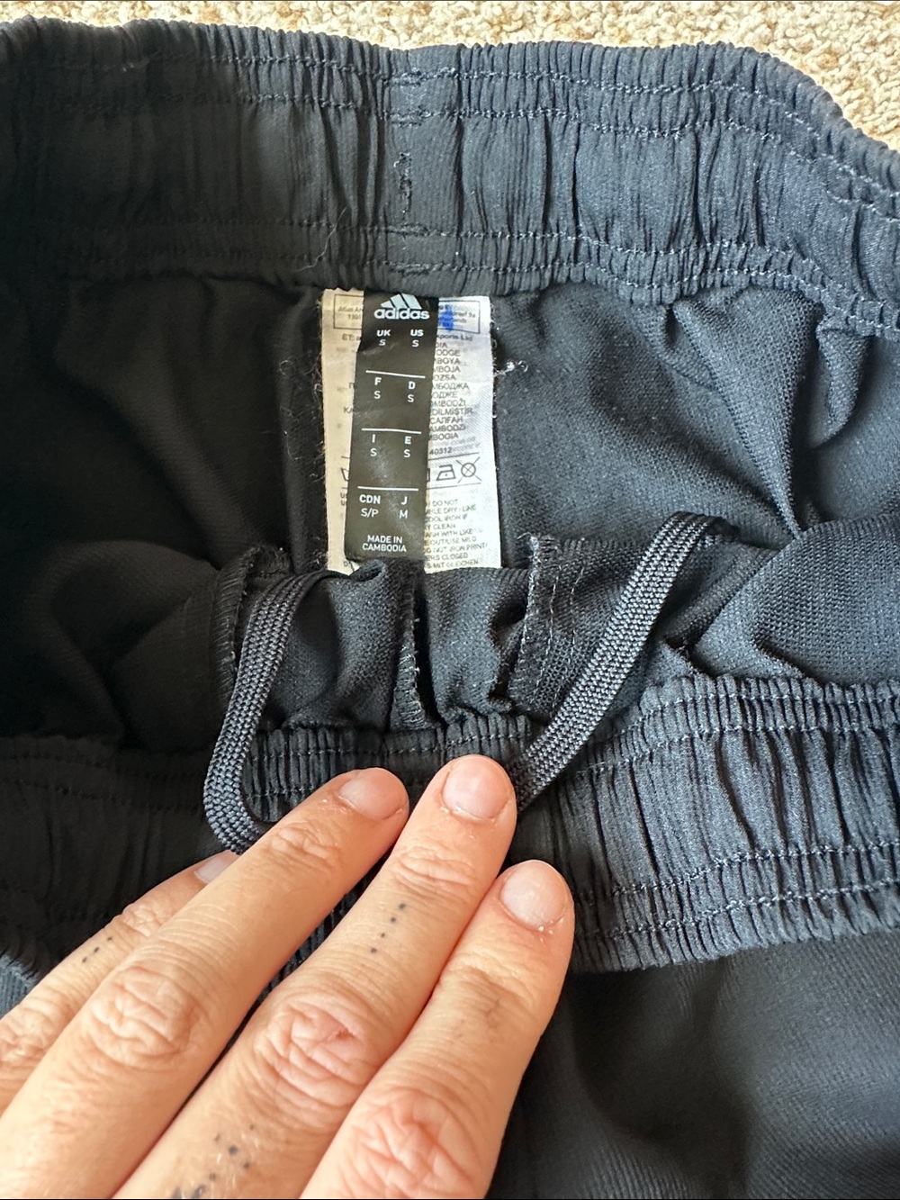 Adidas Black Track Pants with White Stripes - Picture 4 of 5